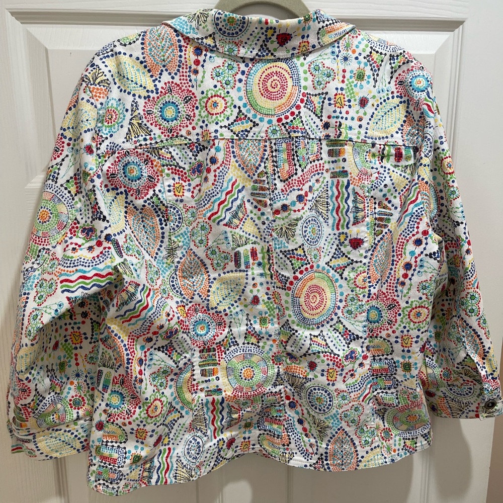 Ruby Rd. Multicolor Patterned Jean Jacket - Picture 2 of 3
